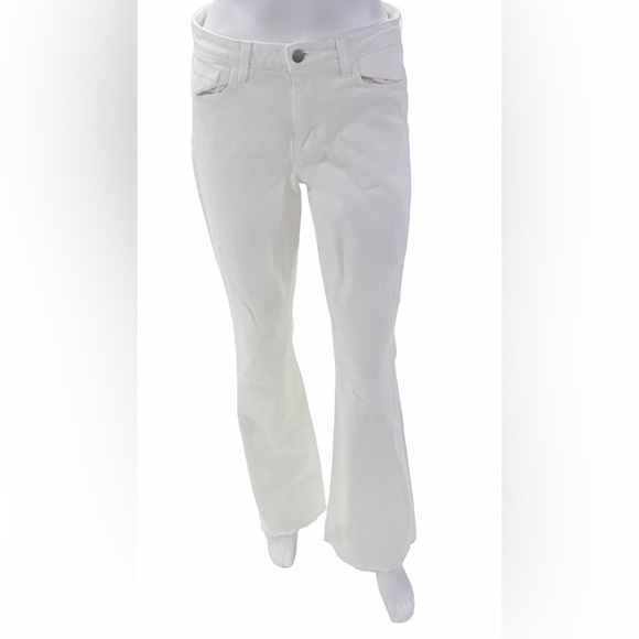 L'Agence Women's High Rise Zip Up Bell Flare Jeans – White Denim – Size 29 - Picture 1 of 10